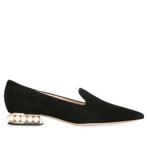 Black Suede Casati D'Orsay Ballerina Flats 39 IT (8 US)